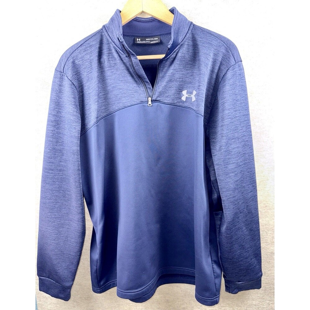 Under Armour Men’s Size XXL 1/4 Zip Long Sleeve Dark Blue Cold Gear Loose Stain